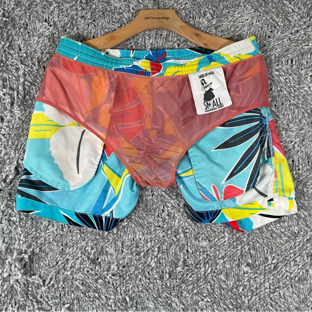 Chubbies Lined Swim Trunks Men's Small Floral Multicolor Beach Summer Tropical - Picture 2 of 7